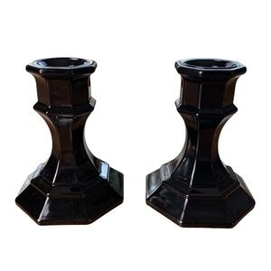 Black Candlestick Holders Halloween Party Decor Gothic Spooky Witchy Decor